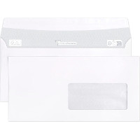 Witte enveloppen met venster rechts