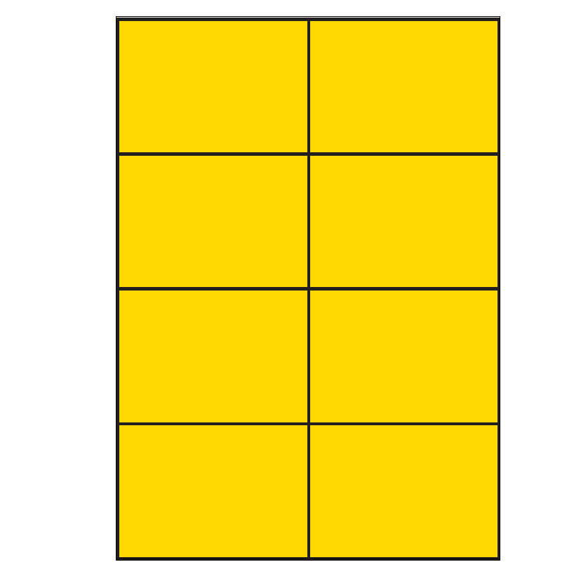 Gele A4 etiketten 105 x 74 mm 100 vel Sorex