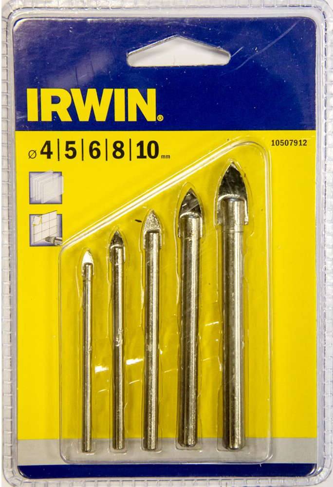 Irwin glas- en tegelborenset 4/5/6/8/10mm