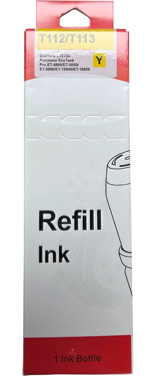 Huismerk Epson 112 / 113 EcoTank inktfles geel