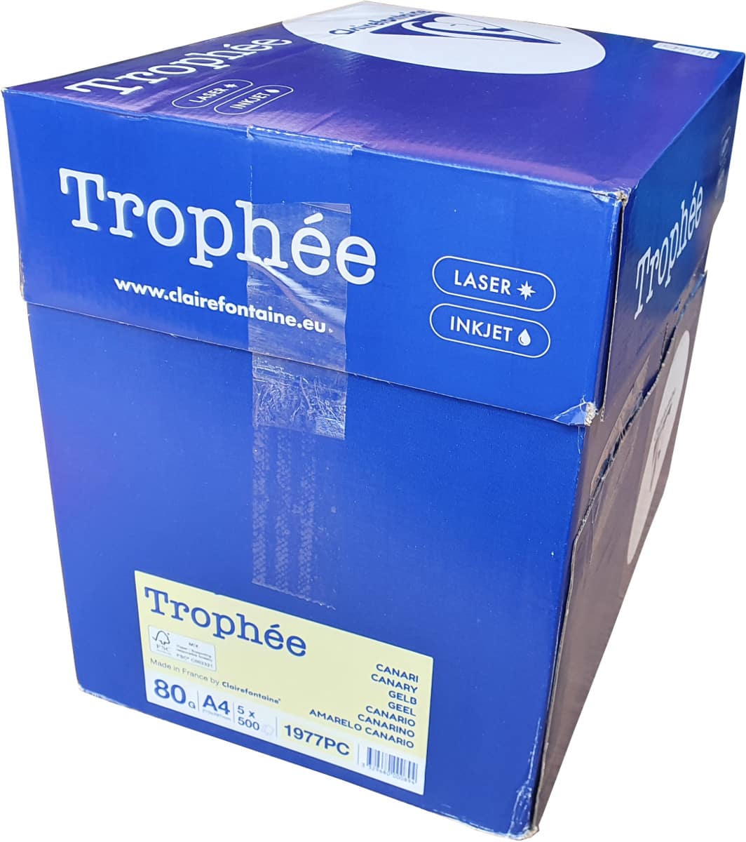 Doos geel A4 papier 80 gram Clairefontaine Trophée