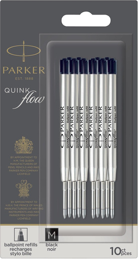 10 Parker QuinkFlow balpenvullingen zwart medium