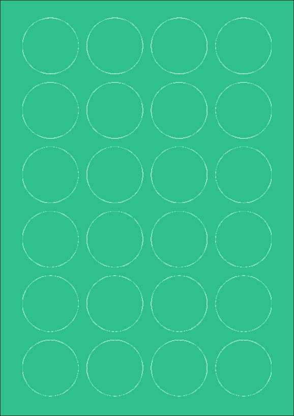 Groene A4 etiketten 40 mm rond 100 vel Sorex
