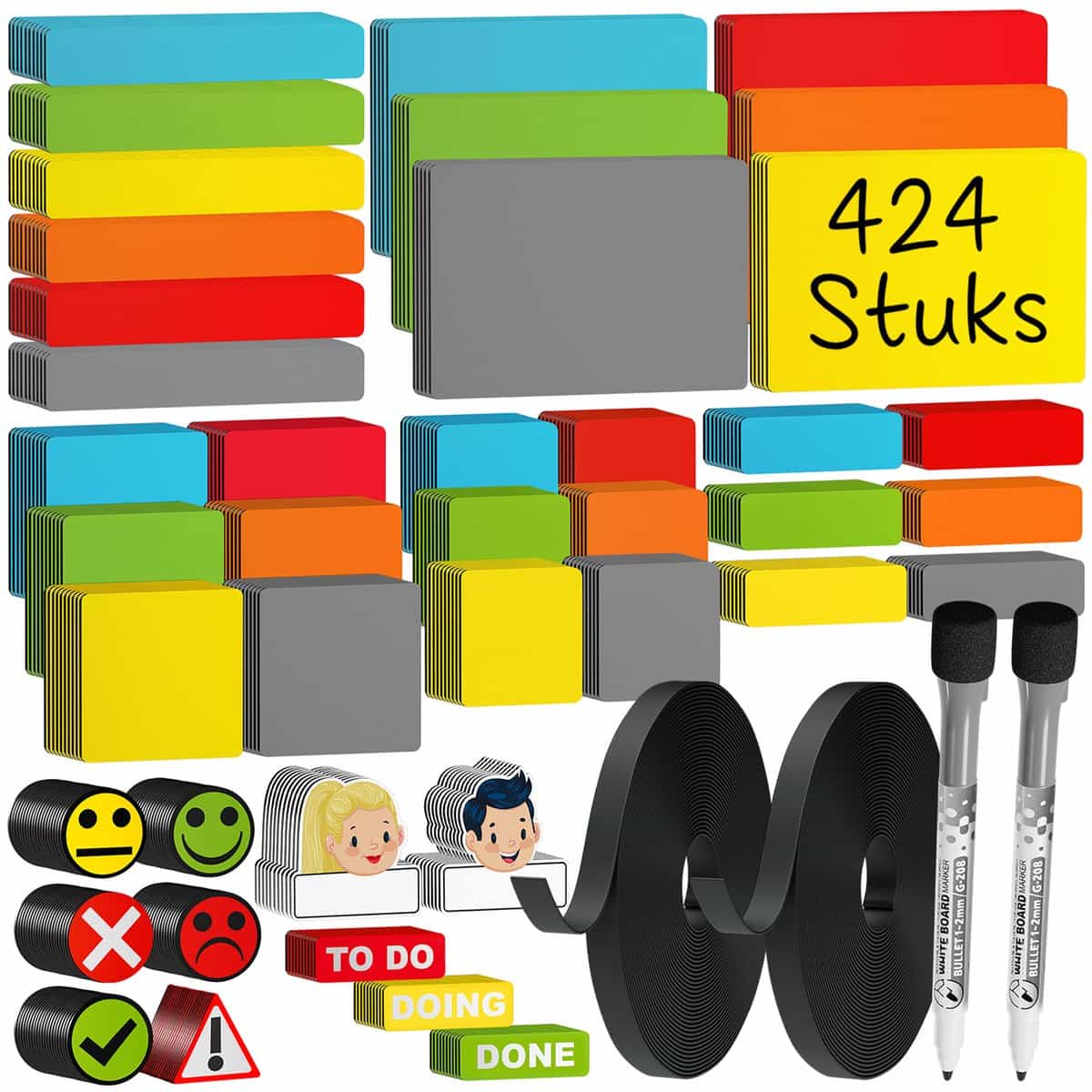 Scrum magneten set voor whiteboard 424-delig