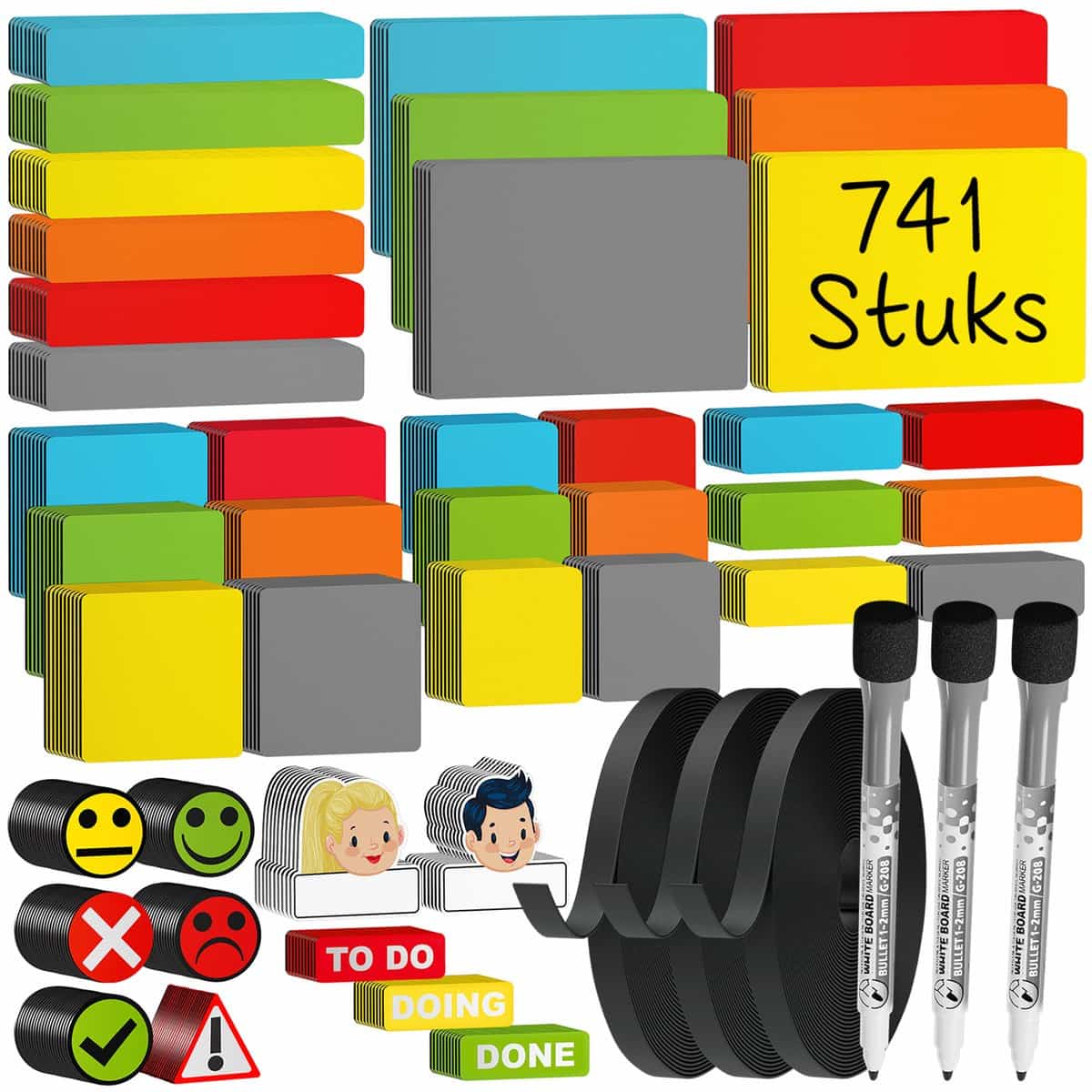 Scrum magneten set voor whiteboard 741-delig