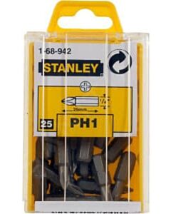 25 PH1 bits 1/4 inch 25 mm Stanley 1-68-942