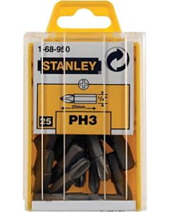 25 PH3 bits 1/4 inch 25 mm Stanley 1-68-950