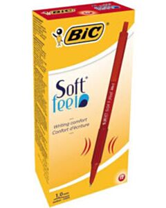 12x Bic Soft Feel balpen rood medium