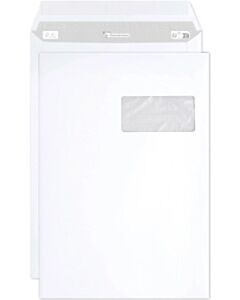 250 Zelfklevende akte enveloppen met venster rechts C4 229x324mm 90g