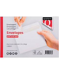 25 Witte zelfklevende enveloppen C6 114 x 162 mm