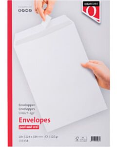 10 Witte zelfklevende akte enveloppen C4 229x324mm 120g