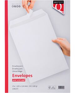 25 Witte zelfklevende akte enveloppen C4 229x324mm 120g