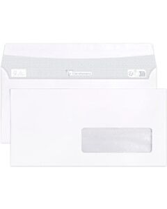 250 Zelfklevende enveloppen 110x220mm venster rechts 35x100mm Clairalfa