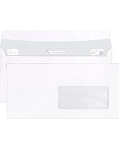 250 Zelfklevende enveloppen 110x220mm venster rechts 45x100mm Clairalfa