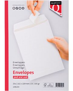 25 Witte zelfklevende akte enveloppen C5 162 x 229 mm