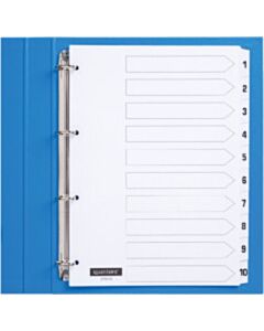 Tabbladen 4-gaats 1-10 wit karton Quantore