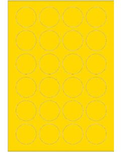 Gele A4 etiketten 40 mm rond 100 vel Sorex