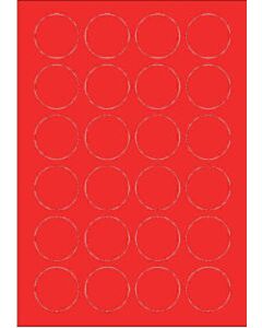 Rode A4 etiketten 40 mm rond 100 vel Sorex