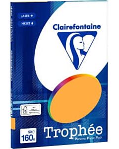 Lichtoranje A4 papier 160 gram 50 vel Clairefontaine Trophée