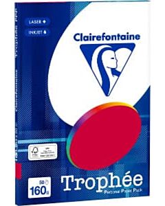 Kersenrood A4 papier 160 gram 50 vel Clairefontaine Trophée