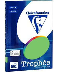 Grasgroen A4 papier 160 gram 50 vel Clairefontaine Trophée