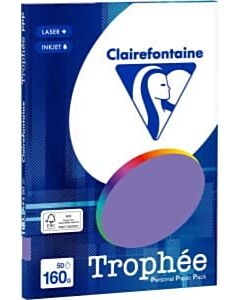 Paars A4 papier 160 gram 50 vel Clairefontaine Trophée