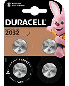 4 Duracell CR2032 knoopcel batterijen