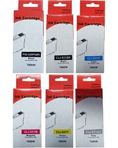 Huismerk Canon CLI-531BK/C/M/Y/GY + PGI-530PGBK voordeelset