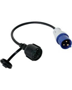 CEE-stekker naar Schuko-contrastekker verloopkabel 0,4m