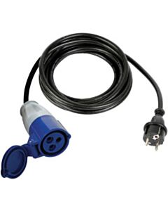 Verloopkabel CEE-contrastekker naar hybride Schuko-stekker 3m