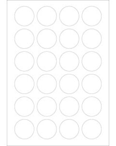 Verwijderbare A4 etiketten 40 mm rond wit 100 vel Sorex