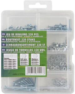 Kruiskopbouten, moeren en sluitringen 330 stuks