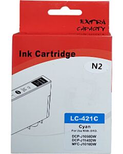 Huismerk Brother LC-421C cartridge cyaan