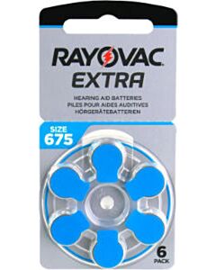 Rayovac Extra type 675 blauw (6 batterijen)