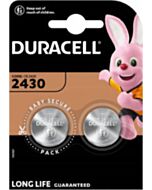2 Duracell CR2430 knoopcel batterijen