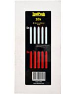 10 Wax stiften 10x85mm rood+wit ToolPack 318.018