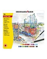 24 Aquarelpotloden Eberhard Faber in bliketui