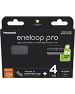 4 Panasonic Eneloop Pro AA batterijen + doosje