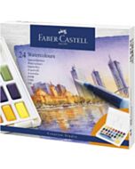 Waterverf Faber-Castell 24 kleuren in doos met palet