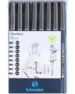 8 Fineliners Schneider Pictus zwart