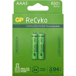 GP ReCyko AAA batterijen 650 mAh (2)