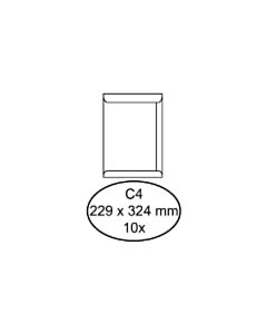 10 Witte zelfklevende akte enveloppen C4 229 x 324 mm
