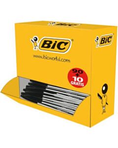 100x Bic Cristal balpen zwart medium