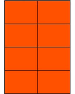 Oranje A4 etiketten 105 x 74 mm (100 vel)