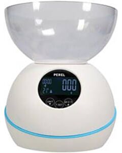 Digitale keukenweegschaal 5 kg / 1 g Perel met temperatuur / klok / alarm / timer