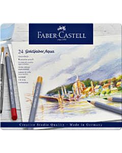 24 Aquarelpotloden Faber-Castell Goldfaber in bliketui