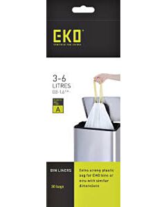 Afvalzak EKO type A 3-6 liter met trekband wit 30 stuks