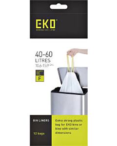 Afvalzak EKO type F 40-60 liter met trekband wit 12 stuks