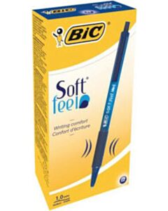 12x Bic Soft Feel balpen blauw medium