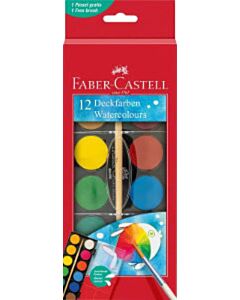 Waterverf Faber-Castell 12 kleuren met penseel